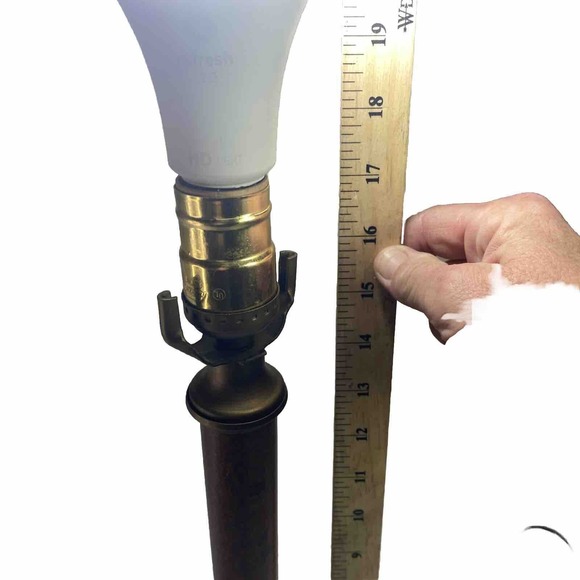 HLWD Regency Faux Brass Wood Candlestick Table Lamp Triangular Base 18 Excelsior - Picture 9 of 15